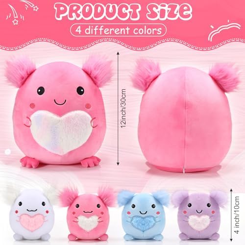Hiboom Axolotl Plush Pillow Set 5 Pcs 12 Inch