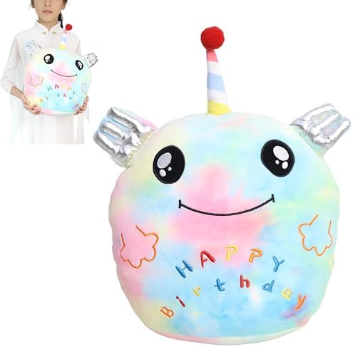 16-inch Plush Rainbow Axolotl Stuffed Animal Pillow for Kids and Adults