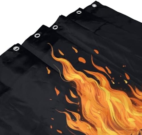 Bonfire Shower Curtain Set with 12 Hooks 72x72in