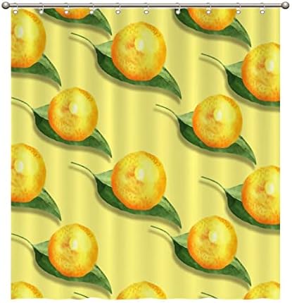 Fruit Pattern 65x71 Lemon shower curtain liner waterproof polyester with hook closure