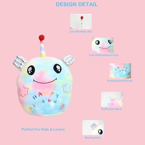 16-inch Plush Rainbow Axolotl Stuffed Animal Pillow for Kids and Adults