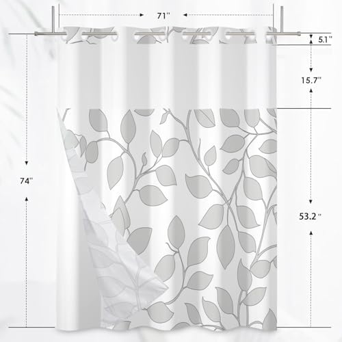 Elegant Modern No-Ring Shower Curtain