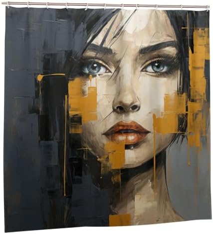 DAOWANGZUO Luxury Oil Painting Boho Face Shower Curtain Set