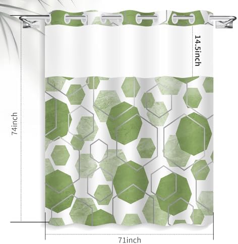 Elegant Sage Green Geometric Shower Curtain