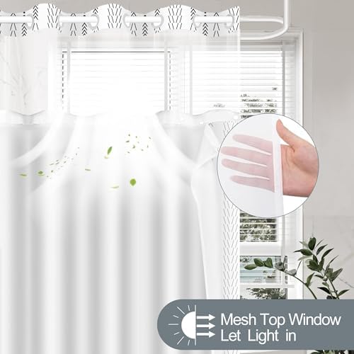 Sleek Bohemian Shower Curtain Set with No Hook Design for Modern Bathroom