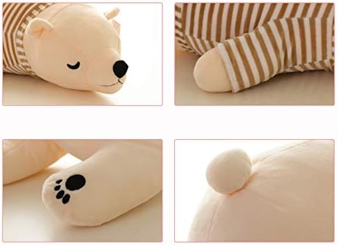 White 14-inch Stuffed Polar Bear Sleepy Plush Toy for Kids Adults