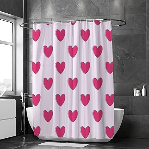 Hapuxt Romantic Heart Shower Curtain Set 60x72 Inch