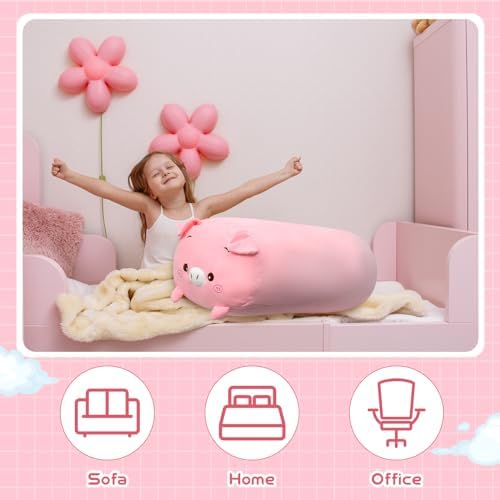 Cuddle with Woanger 354-inch Pink Plush Pillow