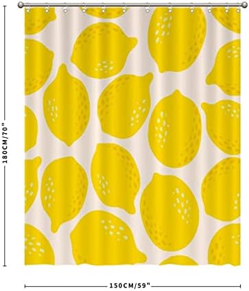 Funny Fruit Bath curtain set 59x71 - Lemon fruit design