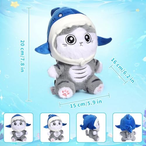 Emoin 8 Inch Shark Cat Plush Toy Kawaii