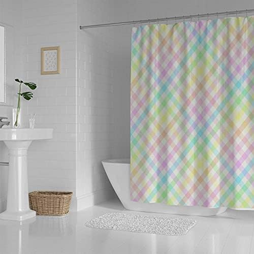 Durable Colorful Plaid Shower Curtains