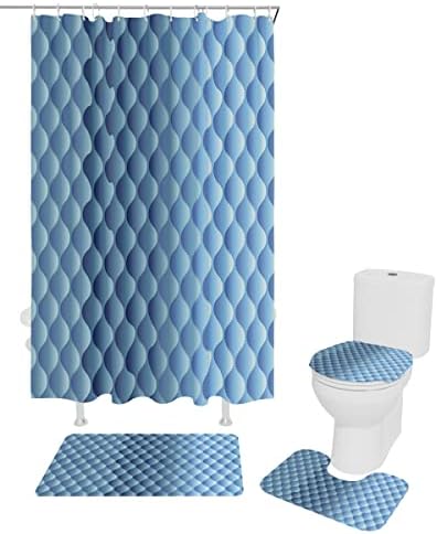 ZOE GARDEN Gradient Blue Bathroom Set 72x72-inch Showers More