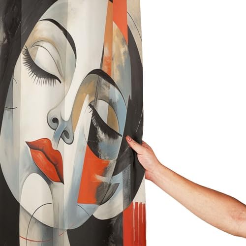 DAOWANGZUO Abstract Girl Boho Shower Curtain Set 72x72in