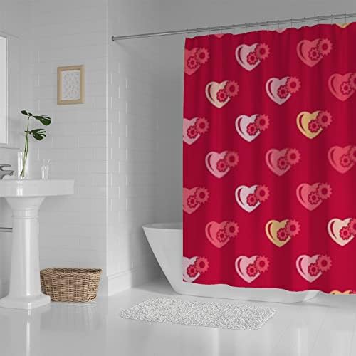 Durable 60x72 inch shower curtain 12 hooks Valentines Day