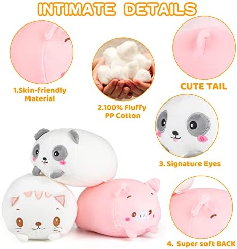 Labeol Plush Toys Set - Cute Plush Pillow for Cats Pigs and Pandas