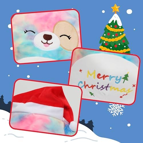 Easfan 12 Inch Christmas Rainbow Dog Plush Pillow
