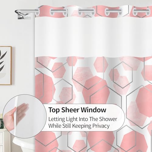 Luxurious Pink Geometric Shower Curtain
