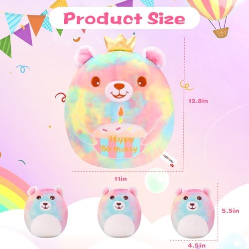 Safeolianha Birthday Bear Plush Pillow