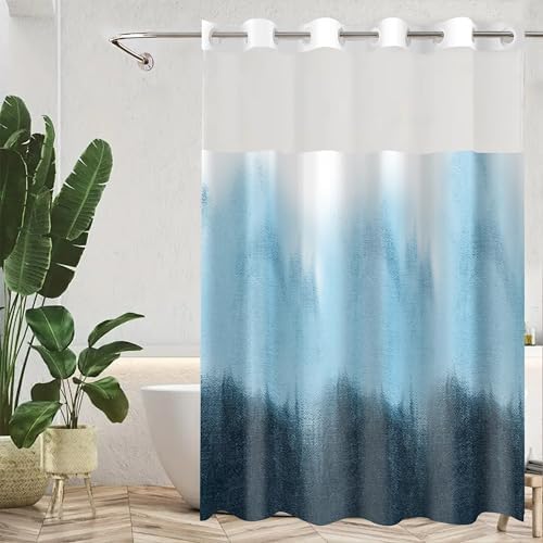 Planially No Hooks Shower Curtain Set