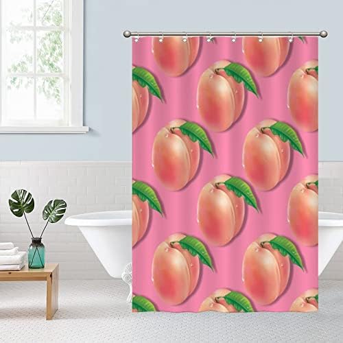 Cute Fruit Bath Curtains 47x71 ModernPolyester WashableBathroom Decor Set withHooks