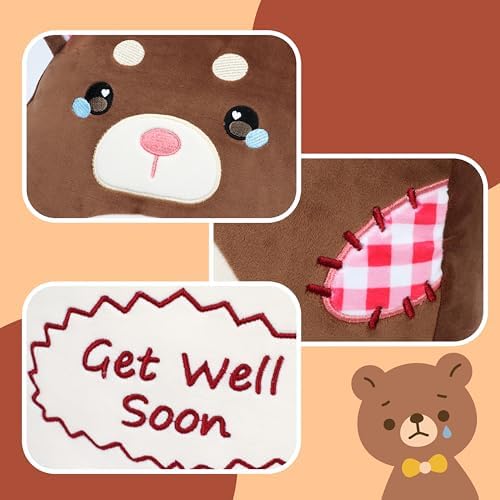 Cuteoy Get Well Soon Bear Plush Pillow