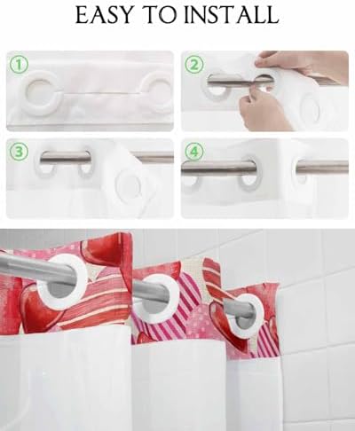 Waterproof See-Through No-Hook Shower Curtain Set