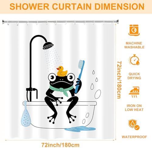 Funny Frog Shower Curtain Set 72x72