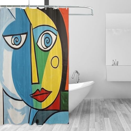 DAOWANGZUO Boho Face Shower Curtain Set