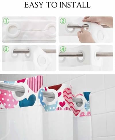 No-Hook Shower Curtain Set