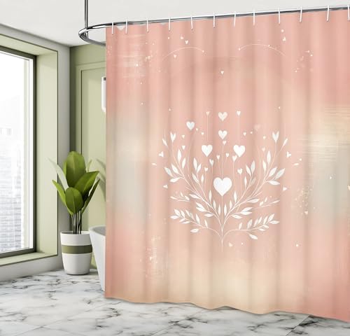 Ambesonne Pink Shower Curtain with Hooks