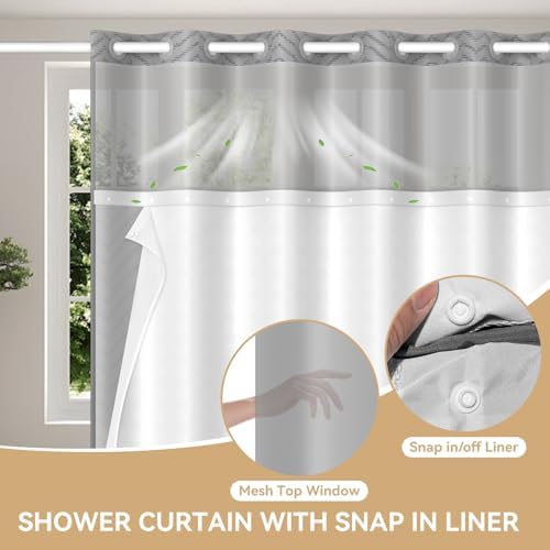 Aikku Small Stall Shower Curtain Set Eco-Friendly Durable for Home Travel
