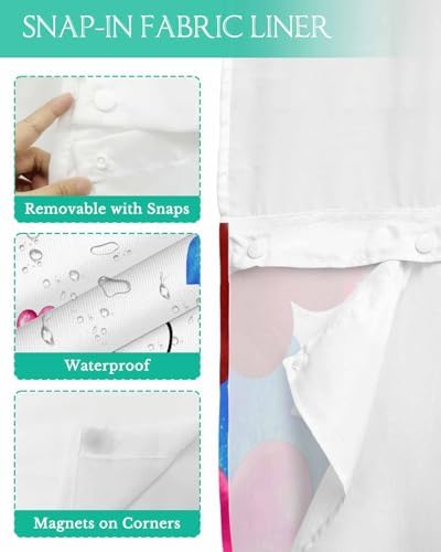 No-Hook Shower Curtain Set - Waterproof Durable