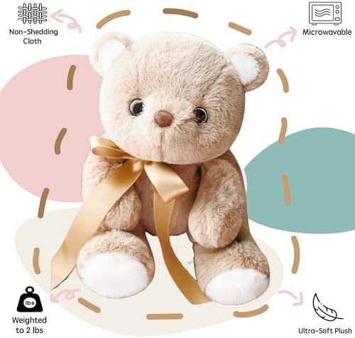 12-inch Non-Shedding Teddy Bear Weighted Plush for Kids Adults