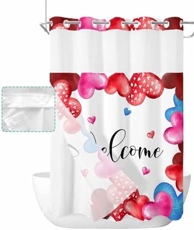 No-Hook Shower Curtain Set - Waterproof Durable