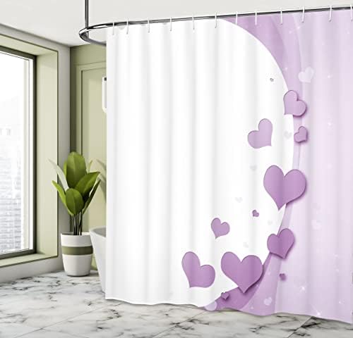 Ambesonne Love Shower Curtain Pastel Purple Valentines Day