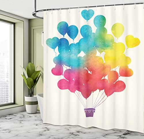 Ambesonne Watercolor Shower Curtain Happy Chevron Print