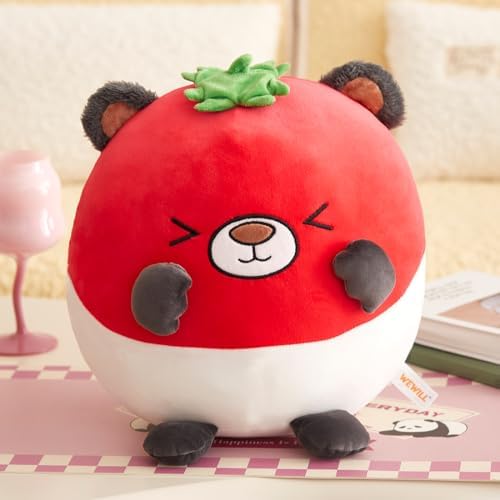 WEWILL 12 Inch Cute Tomato Bear Plush Pillow Toy
