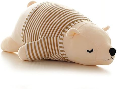 White 14-inch Stuffed Polar Bear Sleepy Plush Toy for Kids Adults