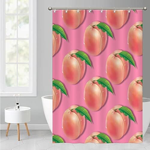 Cute Fruit Bath Curtains 47x71 ModernPolyester WashableBathroom Decor Set withHooks