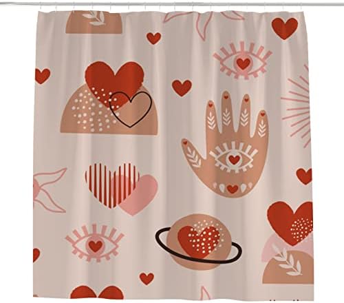 Delicate Waterproof 12-Hook Shower Curtain for Bathroom Use Boho Style