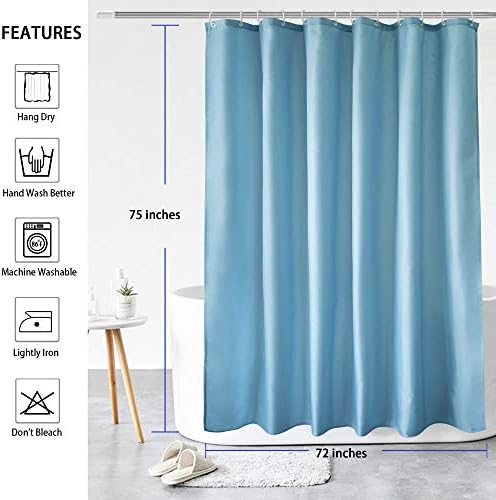 AooHome Premium 72x75 Inch Shower curtain liner Water Repellent Blue