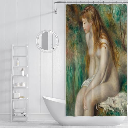 FEIPUHOME Art Post-Impressionism Shower Curtains Set with Hooks