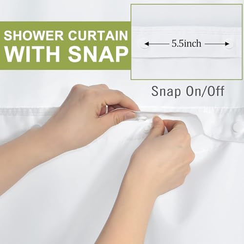 AWERT Misty Forest No Hook Shower Curtain with Liner