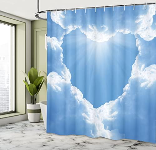 Ambesonne Landscape Shower Curtain Set White Blue