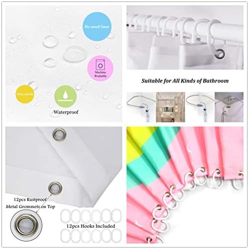 LB Romantic Hearts Shower Curtain Set 72x72 Waterproof