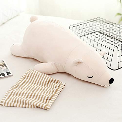 White 14-inch Stuffed Polar Bear Sleepy Plush Toy for Kids Adults