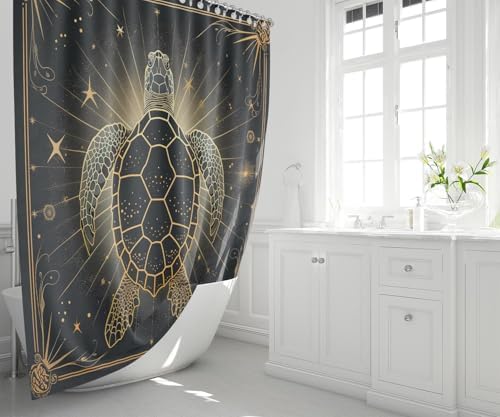 JPSBJWJ Sea Turtle Shower Curtain Set with 4 Pieces