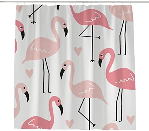 Flamingo Heart Pink Shower Curtain