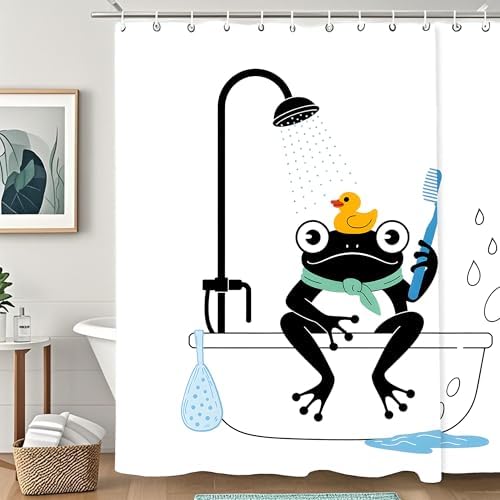 Funny Frog Shower Curtain Set 72x72