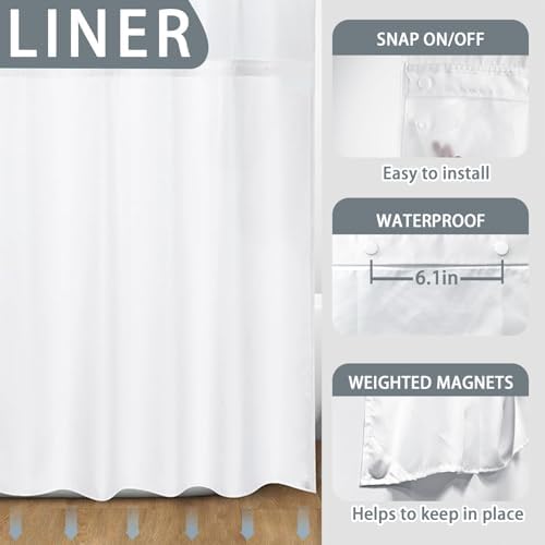 Sleek Bohemian Shower Curtain Set with No Hook Design for Modern Bathroom